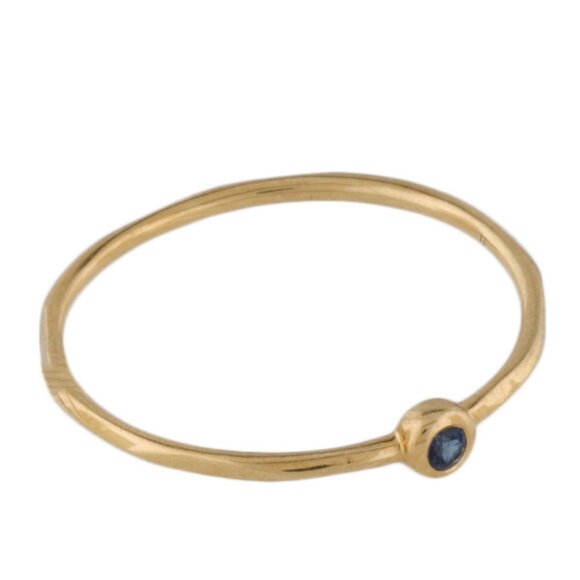 IPPOLITA 18K YELLOW GOLD 750 SAPPHIRE SQUIGGLE MINI STACKING RING - Picture 3 of 9